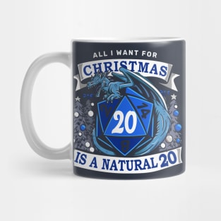 Blue Natural 20 - Christmas Dragon Mug